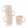 Glassware & Tabletop * | Everything Kitchens Modern Colorful Neutrals Rippled 12Oz Mugs (Set Of 4) Glazed | Blush Pink