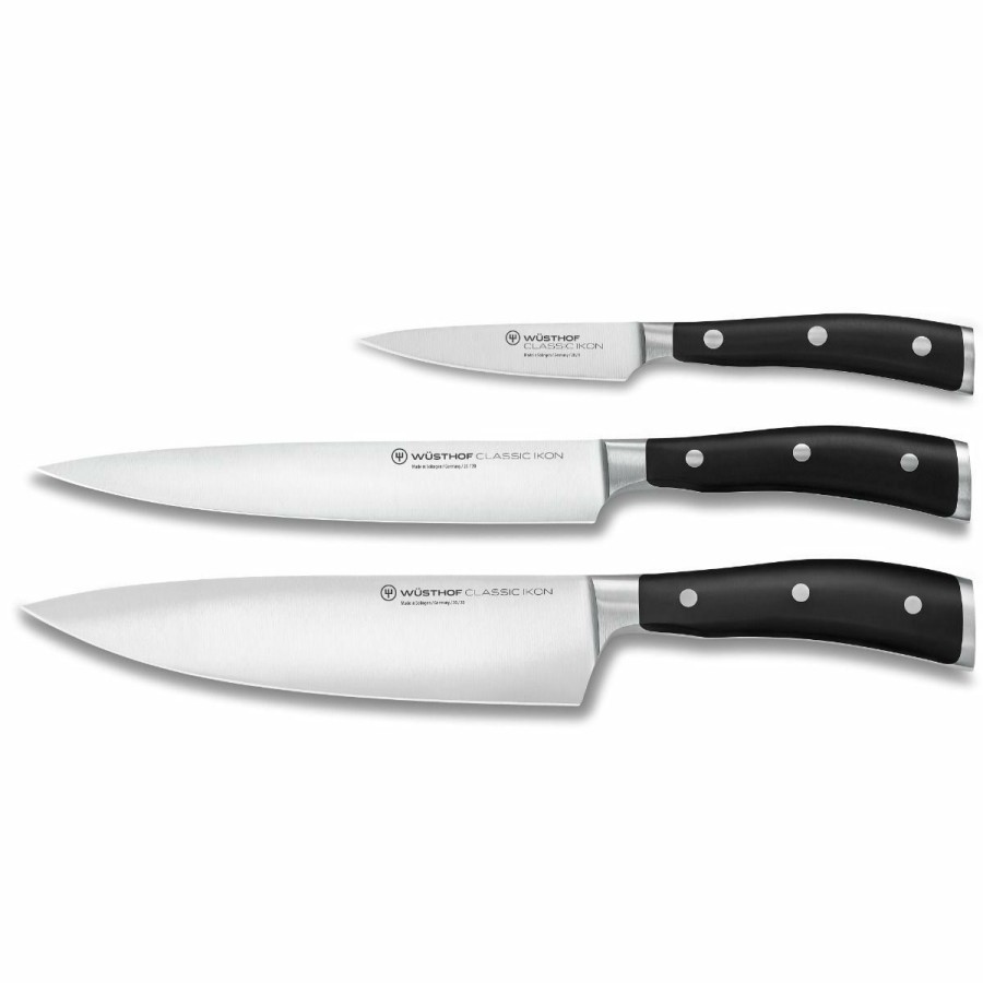 Knives * | Wusthof Cutlery Wusthof Classic Ikon 3-Piece Chef'S Knife Set