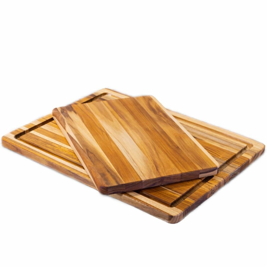 Knives * | Teakhaus Edge Grain Essential Cutting Boards (Set Of 2) | 18 X 14 & 14 X 10