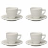 Kitchen * | Berghoff Essentials 6 Oz Porcelain Coffee Cup Saucer, Set Of 4 White