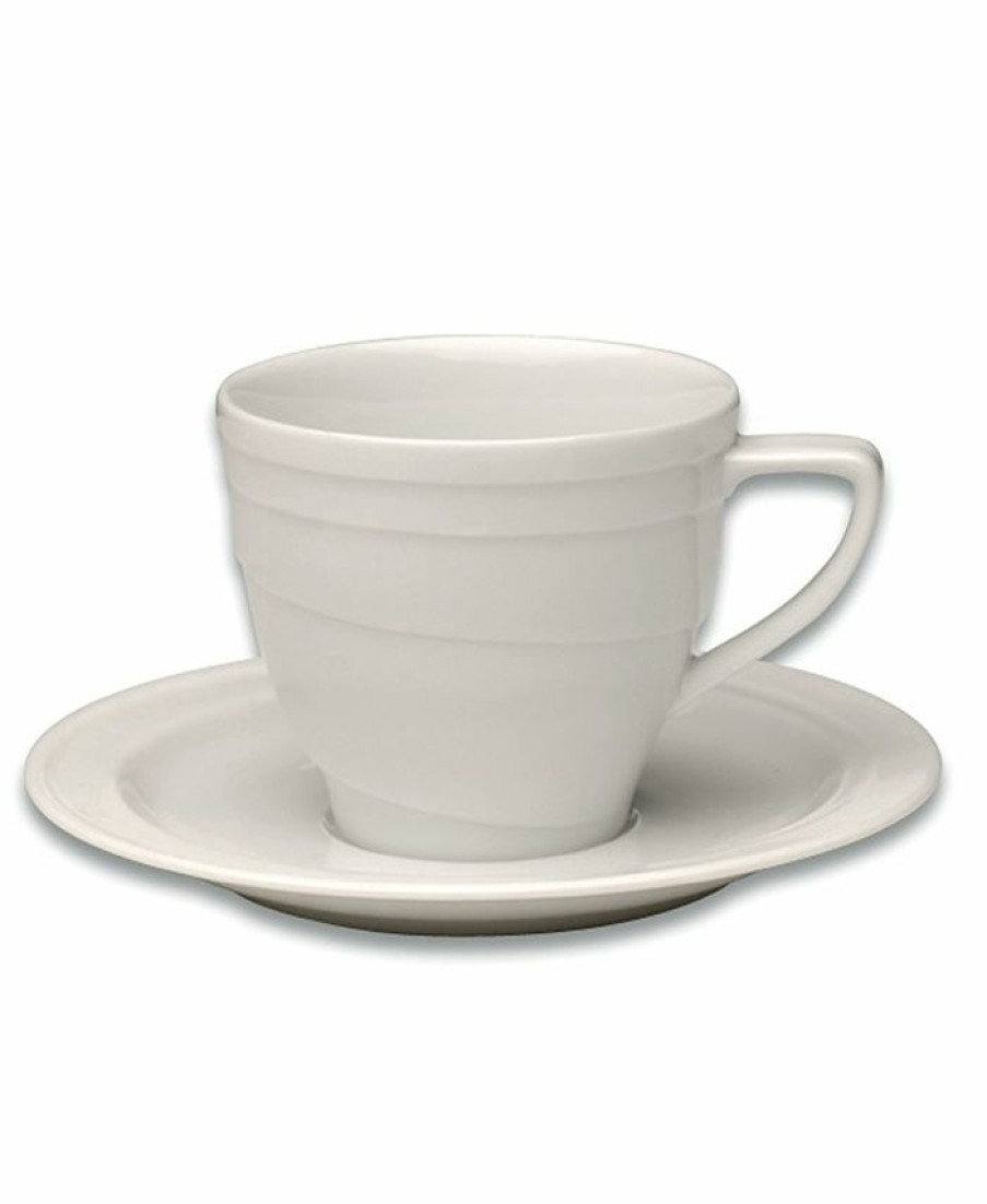 Kitchen * | Berghoff Essentials 6 Oz Porcelain Coffee Cup Saucer, Set Of 4 White