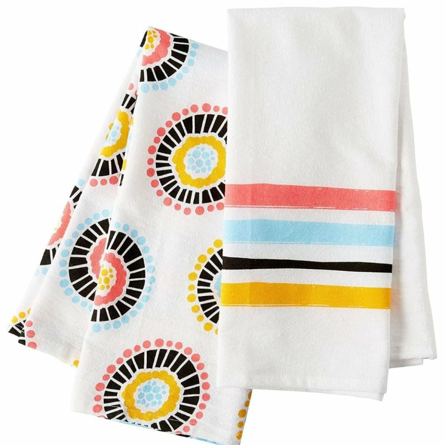 Glassware & Tabletop * | C.R Gibson (One Coast) C.R. Gibson Flour Sack Towels (Set Of 2) | Bloom