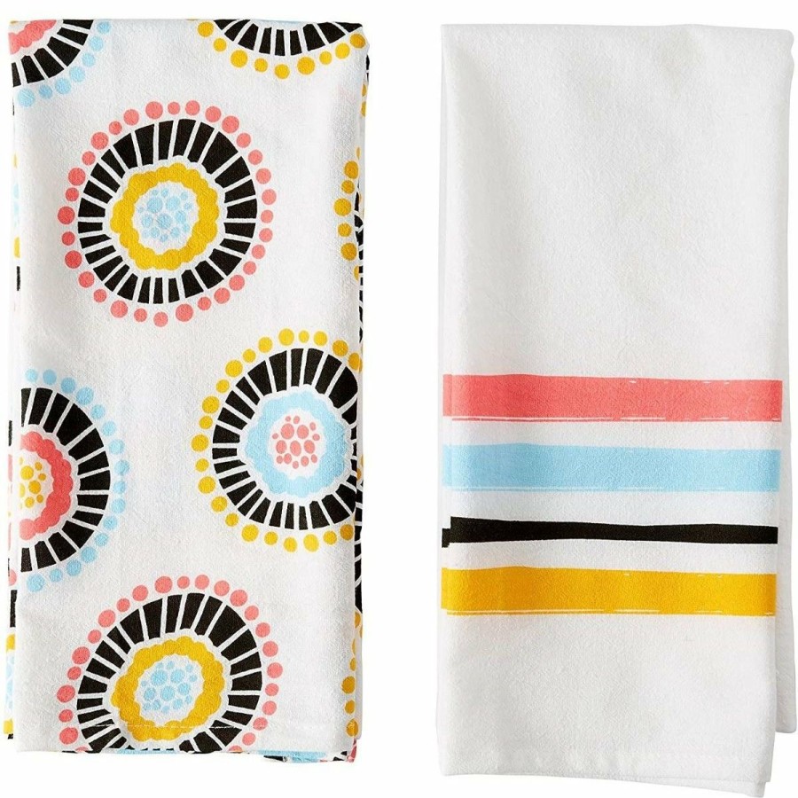 Glassware & Tabletop * | C.R Gibson (One Coast) C.R. Gibson Flour Sack Towels (Set Of 2) | Bloom