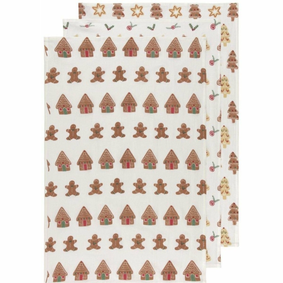 Glassware & Tabletop * | Danica Brands Now Designs By Danica Floursack Dishtowels (Set Of 3) | Christmas Cookies