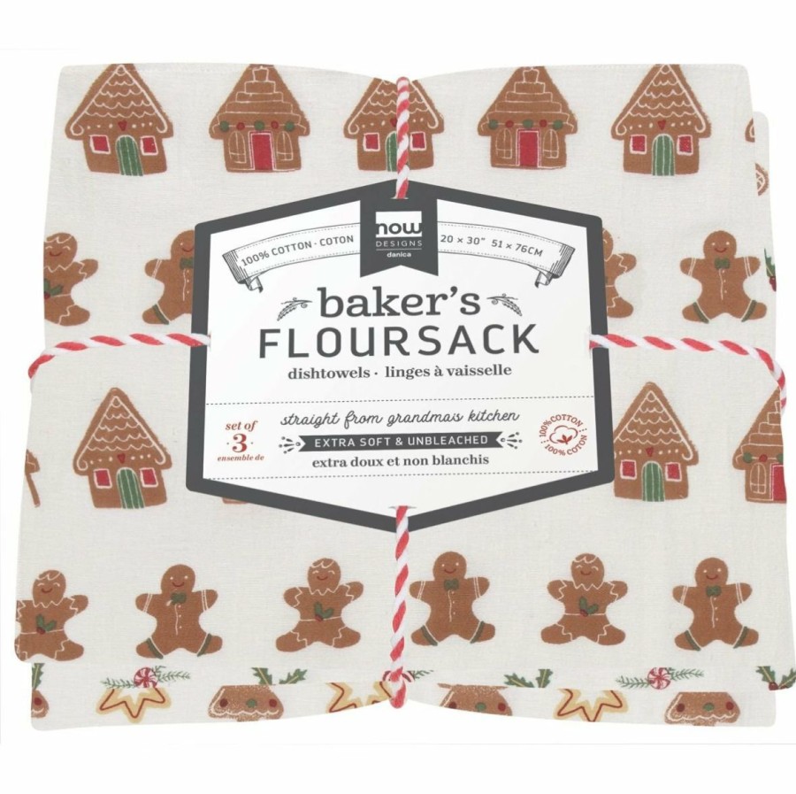 Glassware & Tabletop * | Danica Brands Now Designs By Danica Floursack Dishtowels (Set Of 3) | Christmas Cookies