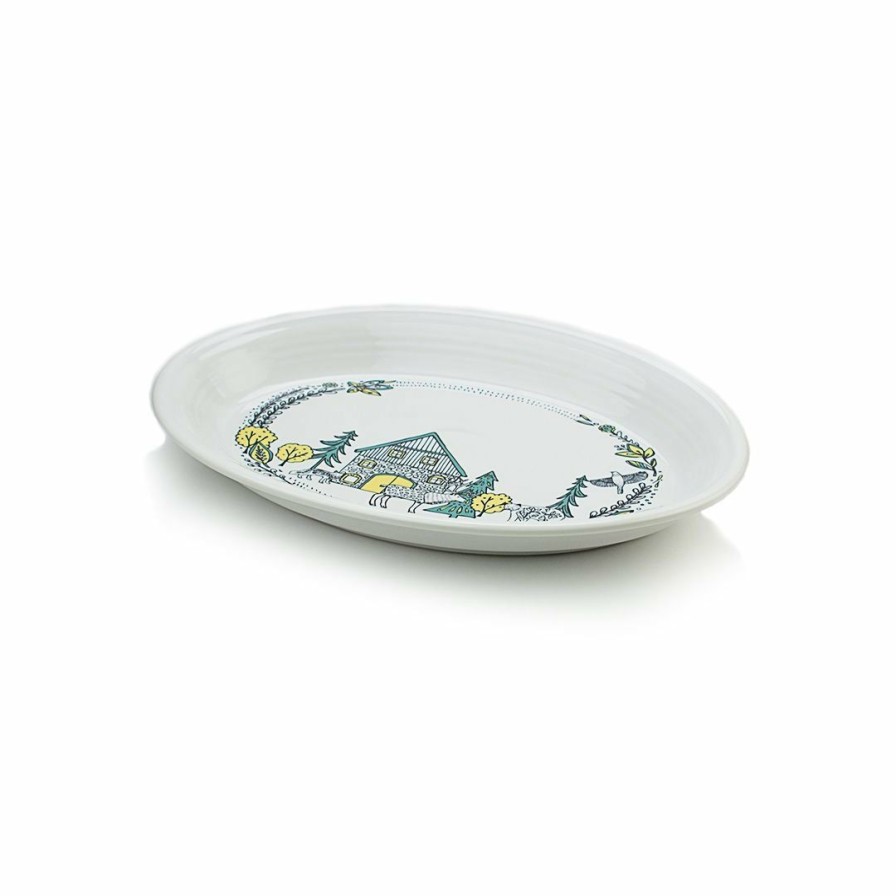 Glassware & Tabletop * | Fiesta 13.6 Large Oval Serving Platter | Nordic Woodland (White)