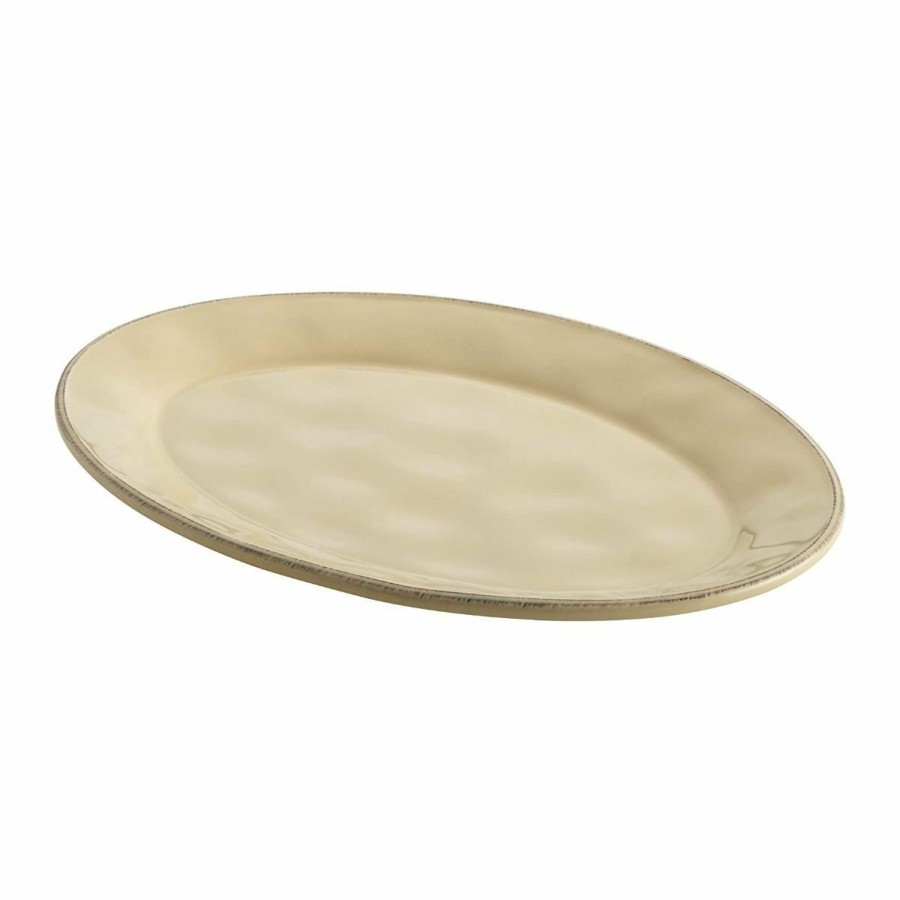 Glassware & Tabletop * | Rachael Ray Cucina Collection 14 Oval Platter | Almond Cream