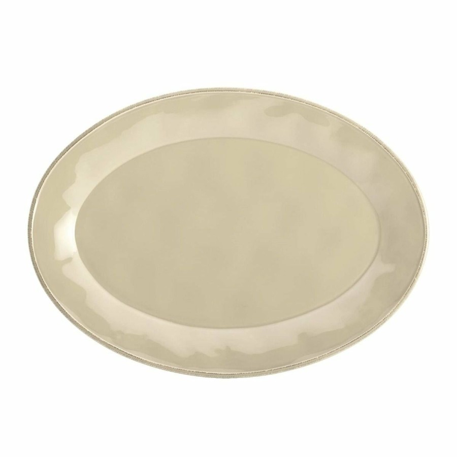 Glassware & Tabletop * | Rachael Ray Cucina Collection 14 Oval Platter | Almond Cream