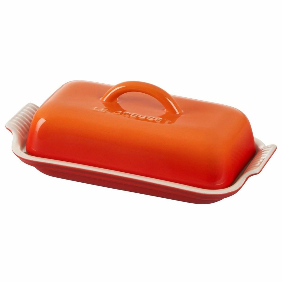 Glassware & Tabletop * | Le Creuset Heritage Butter Dish | Flame