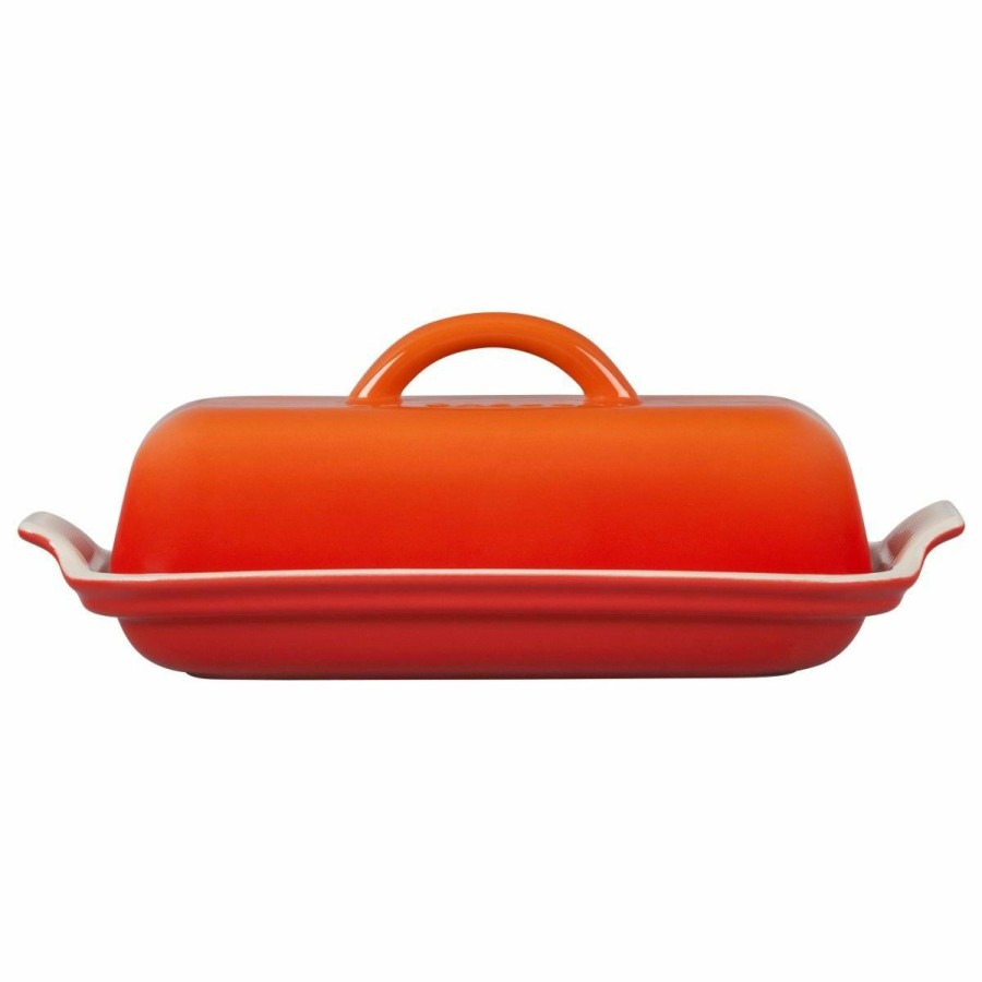 Glassware & Tabletop * | Le Creuset Heritage Butter Dish | Flame