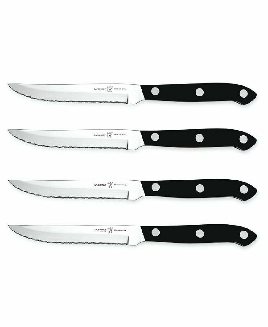 Kitchen * | J.A. Henckels International 4-Pc. Prime Steak Knife Set Black