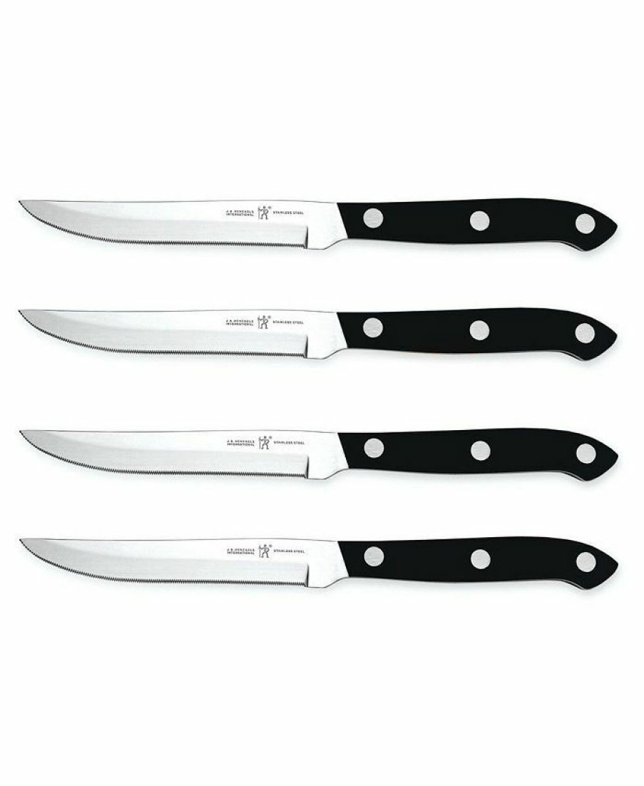 Kitchen * | J.A. Henckels International 4-Pc. Prime Steak Knife Set Black