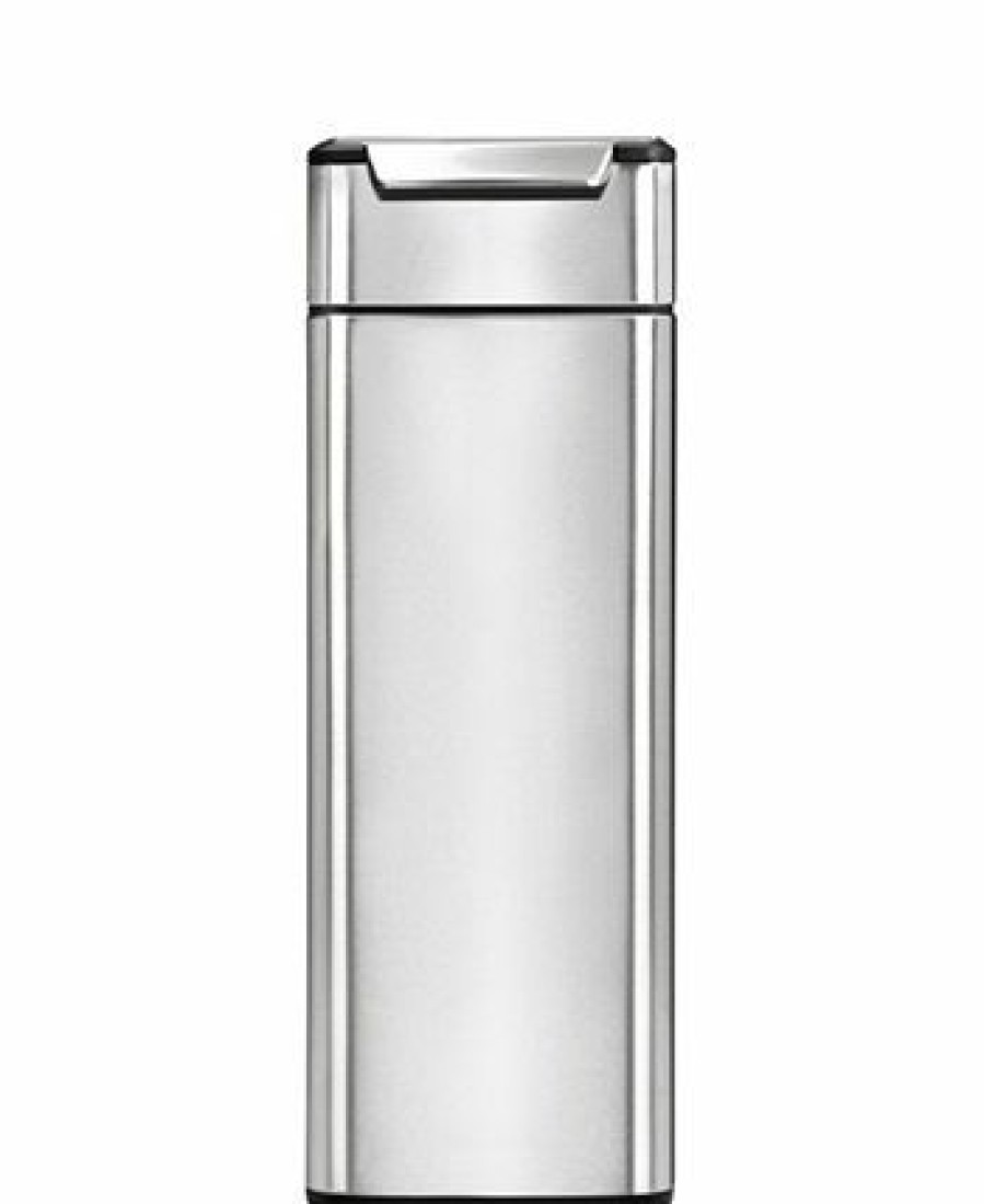 Kitchen * | Simplehuman Ainless Steel 40 Liter Fingerprint Proof Slim Touch Bar Trash Can Brushed St