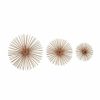 Misc_Gifts * | Cosmoliving By Cosmopolitan Set Of 3 Metal Contemporary Abstract Wall Decor, 6, 9, 12 Copper