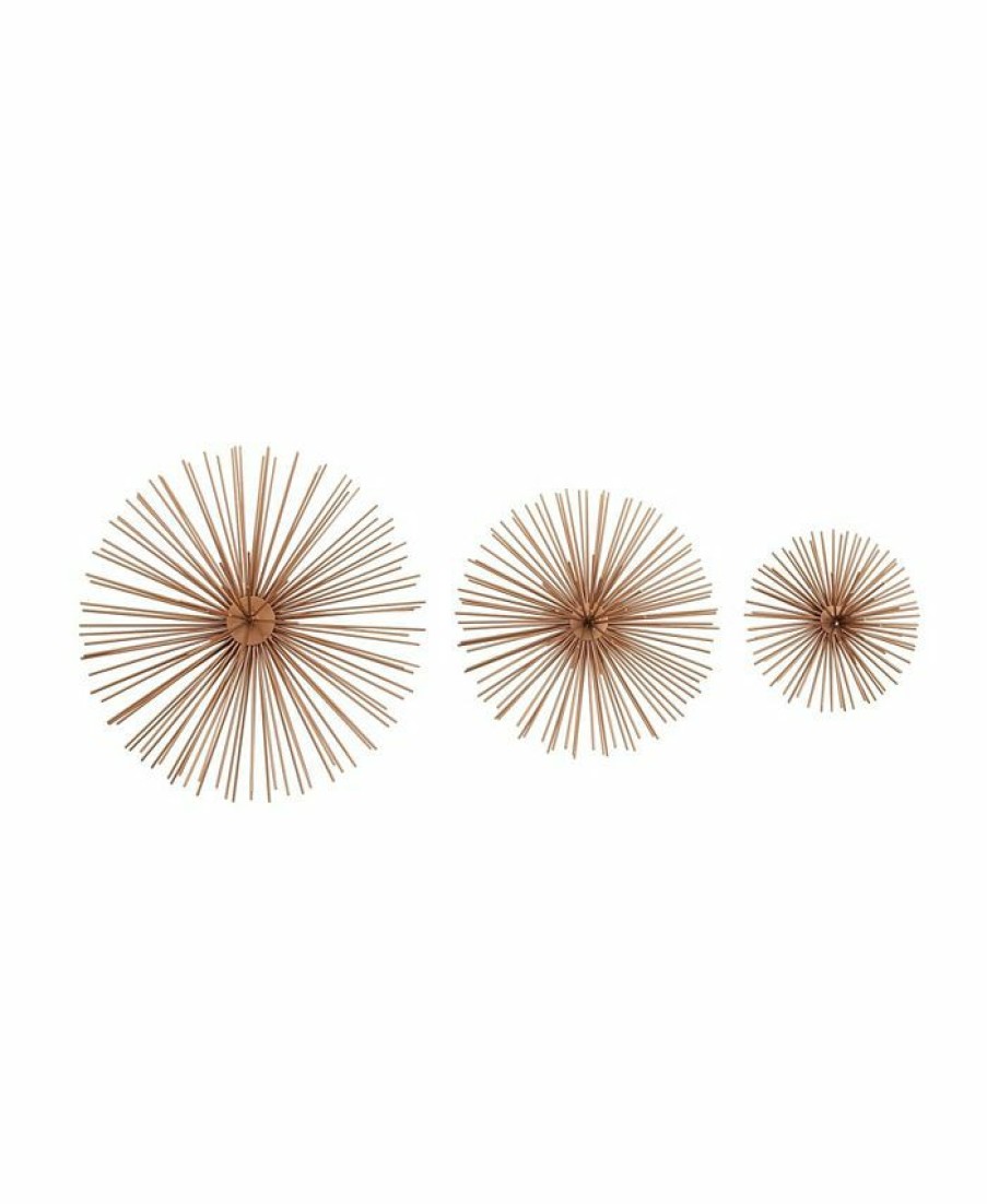 Misc_Gifts * | Cosmoliving By Cosmopolitan Set Of 3 Metal Contemporary Abstract Wall Decor, 6, 9, 12 Copper