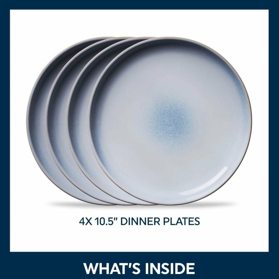 Glassware & Tabletop * | Corelle Stoneware 10.5 Dinner Plates (Set Of 4) | Nordic Blue