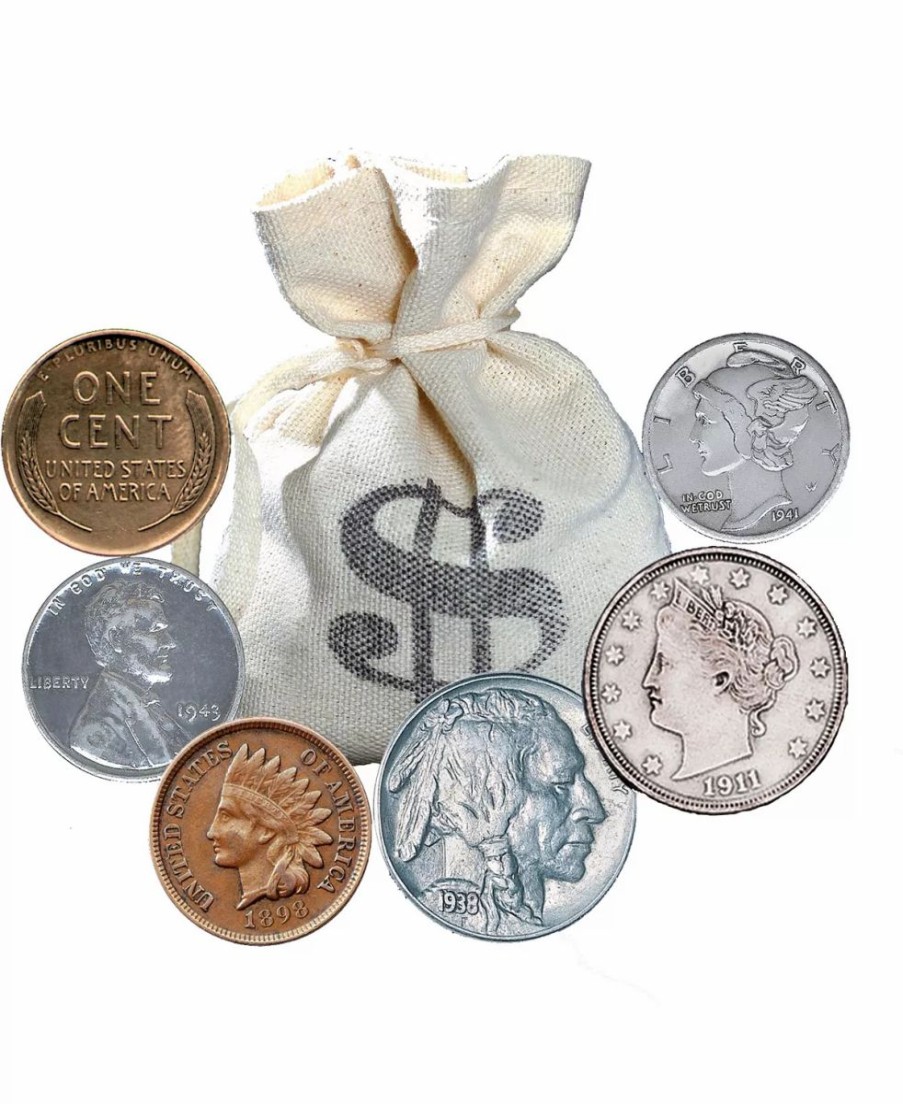 Misc_Gifts * | American Coin Treasures Bankers Bag Of Over 60 Historic Coins Multi