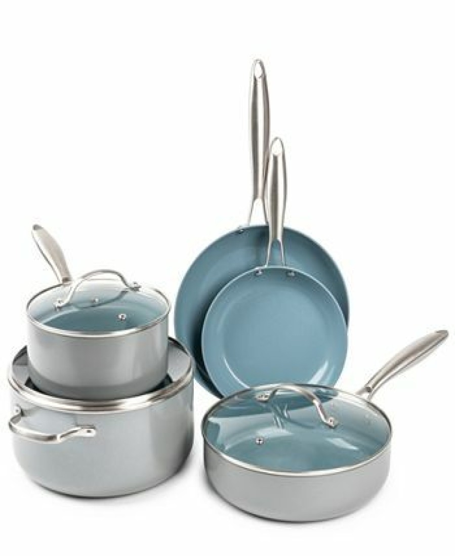 Kitchen * | Macy'S Brooklyn Steel Co. Nebula 12-Pc. Aluminum & Ceramic Cookware Set Blue