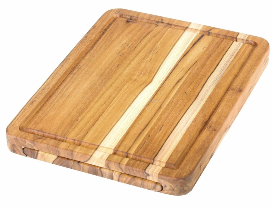 Knives * | Teakhaus Edge Grain Cutting Board W/Small Board + Juice Canal (Rectangle) | 16 X 12 X 1.25