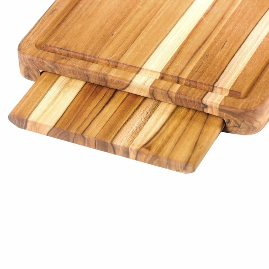 Knives * | Teakhaus Edge Grain Cutting Board W/Small Board + Juice Canal (Rectangle) | 16 X 12 X 1.25