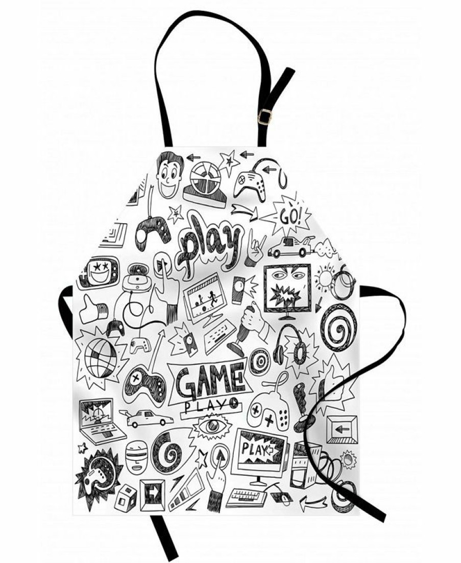 Kitchen * | Ambesonne Video Games Apron Multi