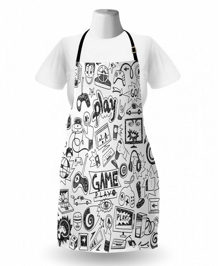 Kitchen * | Ambesonne Video Games Apron Multi