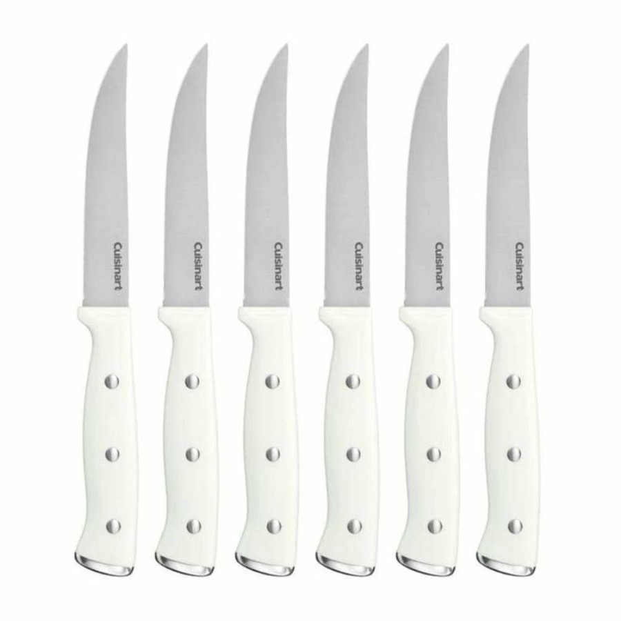 Knives * | Cuisinart Classic 6-Piece Triple Rivet Steak Knife Set | White