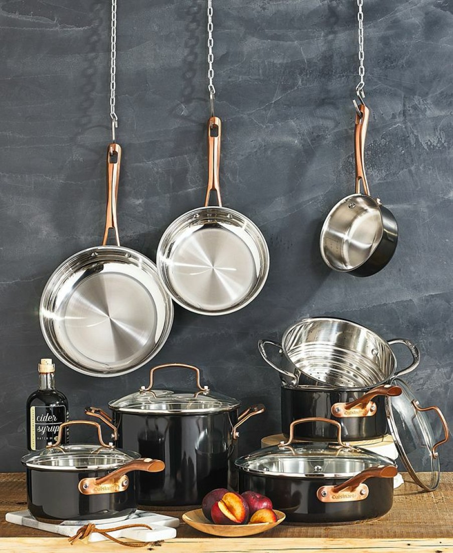 Kitchen * | Cuisinart Onyx Rose Gold 12-Pc Stainless Steel Cookware Set, Created For Macy'S Black