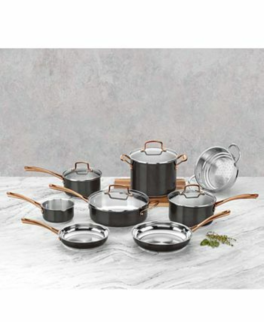 Kitchen * | Cuisinart Onyx Rose Gold 12-Pc Stainless Steel Cookware Set, Created For Macy'S Black