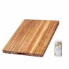 Knives * | Teakhaus Edge Grain Carving Board W/Hand Grip (Rectangle) | 24 X 18 X 1.5 With Board Seasoning Stick