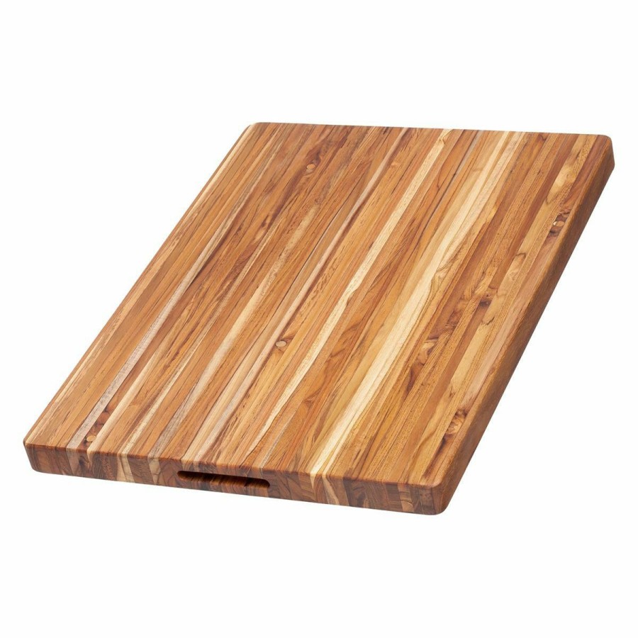 Knives * | Teakhaus Edge Grain Carving Board W/Hand Grip (Rectangle) | 24 X 18 X 1.5 With Board Seasoning Stick