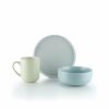 Glassware & Tabletop * | Everything Kitchens Modern Flat 12-Piece Breakfast Set | Stone Gray, Dusty Blue, Beige