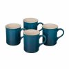 Glassware & Tabletop * | Le Creuset 14Oz Mugs (Set Of 4) | Deep Teal