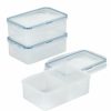 Kitchen * | Lock N Lock Easy Essentials On The Go Meals Divided Rectangular Food Storage Containers, 34-Ounce, Set Of 3 Clear