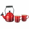 Glassware & Tabletop * | Le Creuset 1.25 Qt. Demi Kettle Tea Pot + 2 14Oz Mugs Set | Cerise/Cherry Red