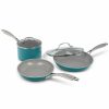 Kitchen * | Gotham Steel 5-Pc. Nonstick Ti-Ceramic Cookware Set, Ocean Blue