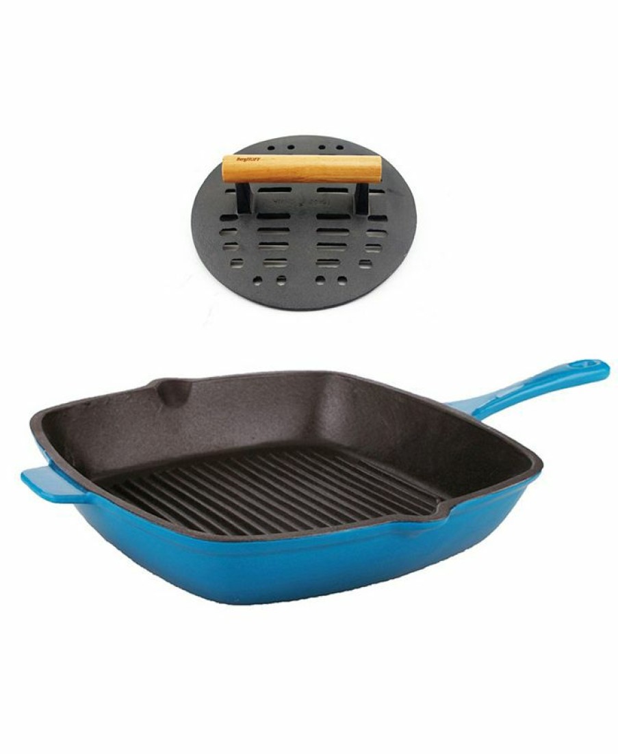 Kitchen * | Berghoff Neo 2-Pc. Cast Iron Set: 11 Grill Pan And With Slotted Steak Press