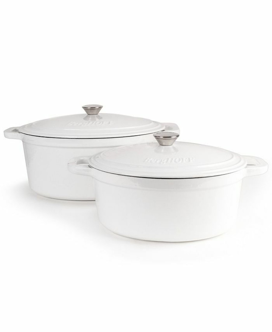 Kitchen * | Berghoff Neo Cast Iron Stockpot And Covered Dutch Ovens, Set Of 2 White