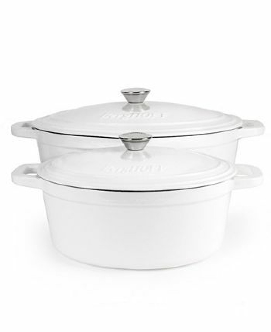 Kitchen * | Berghoff Neo Cast Iron Stockpot And Covered Dutch Ovens, Set Of 2 White