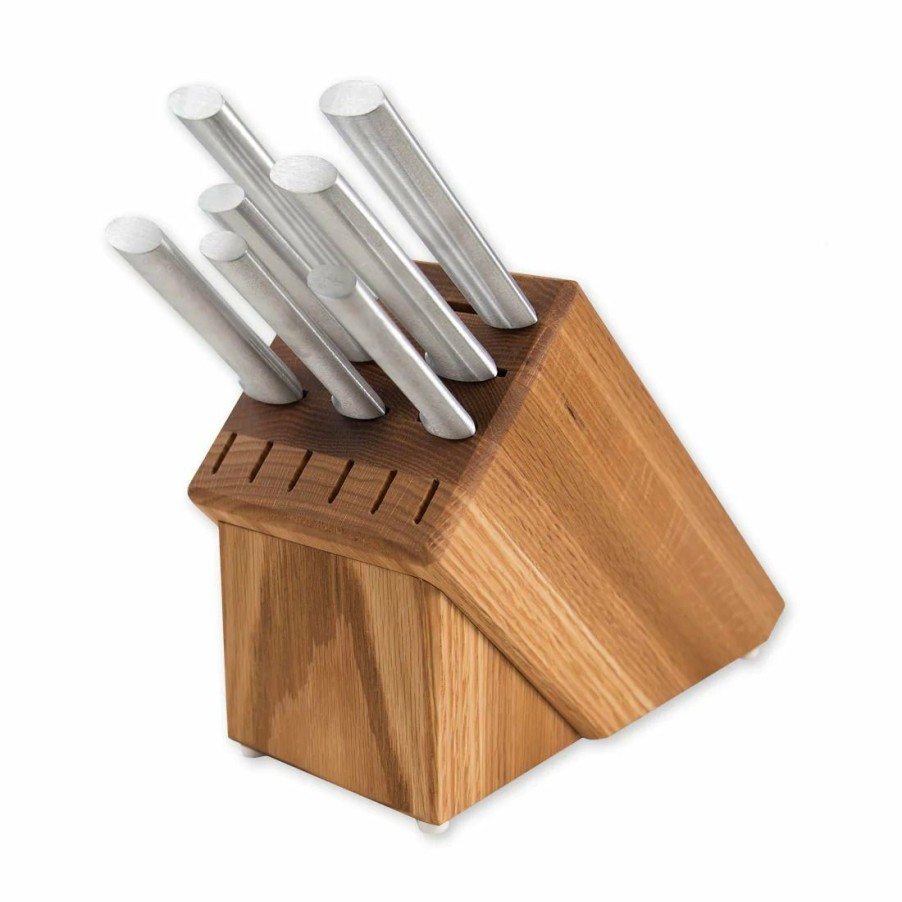 Knives * | Rada Cutlery 8-Piece Essential Oak Block Set | Silver