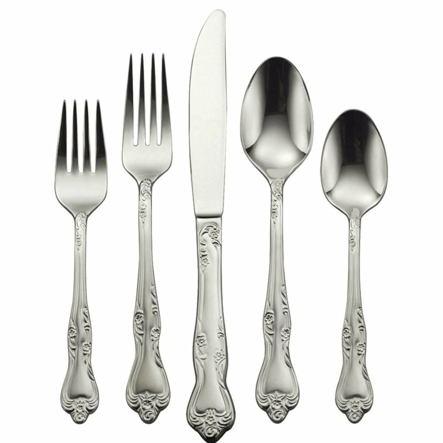 Glassware & Tabletop * | Oneida 18/0 Stainless Steel 45-Piece Flatware Set | Azalea