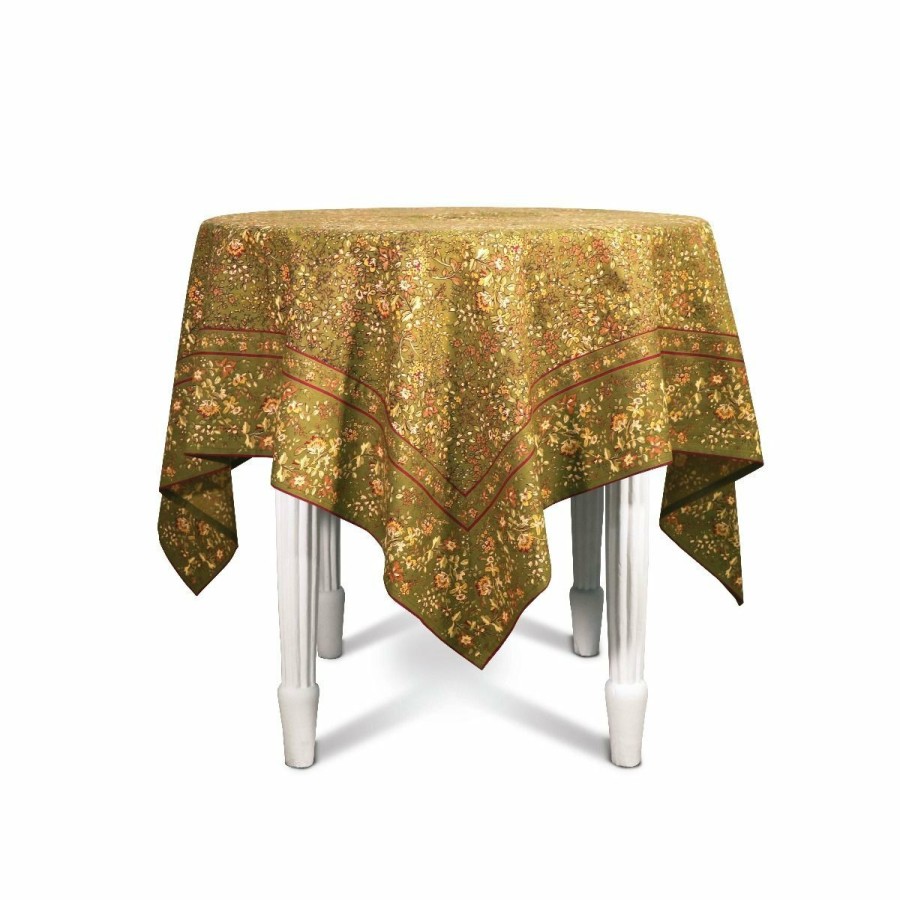 Glassware & Tabletop * | April Cornell 60 X 90 Penelope Dining Tablecloth | Olive