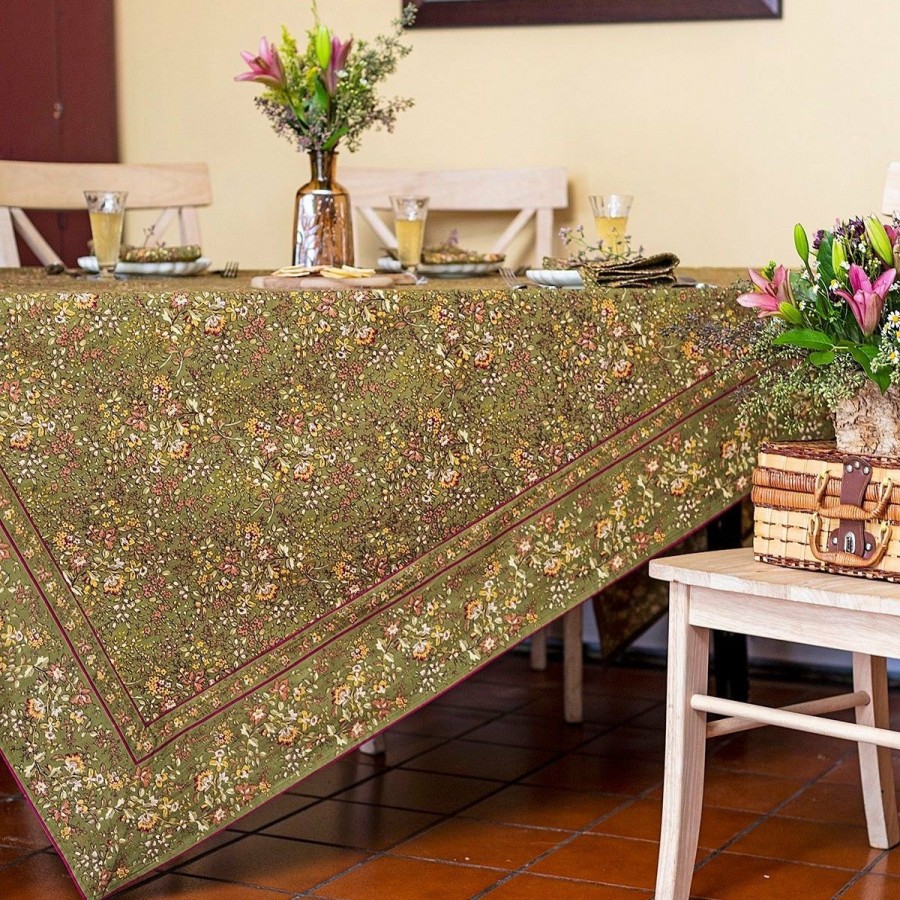 Glassware & Tabletop * | April Cornell 60 X 90 Penelope Dining Tablecloth | Olive