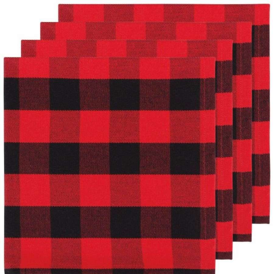 Glassware & Tabletop * | Danica Brands Now Designs By Danica Second Spin 20 Napkins (Set Of 4)| Buffalo Check