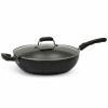 Kitchen * | Sedona 7.5-Qt. Jumbo Nonstick Covered Wok Pan Black