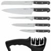 Kitchen * | Berghoff Contempo German Steel 7-Pc. Cutlery Set In Wood Case & Sharpener Black