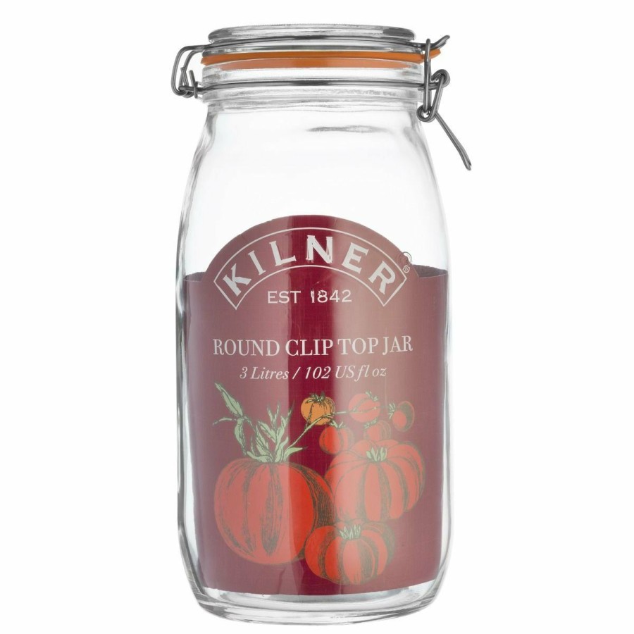 Glassware & Tabletop * | Kilner Swing Top Round Glass Jar | 3L