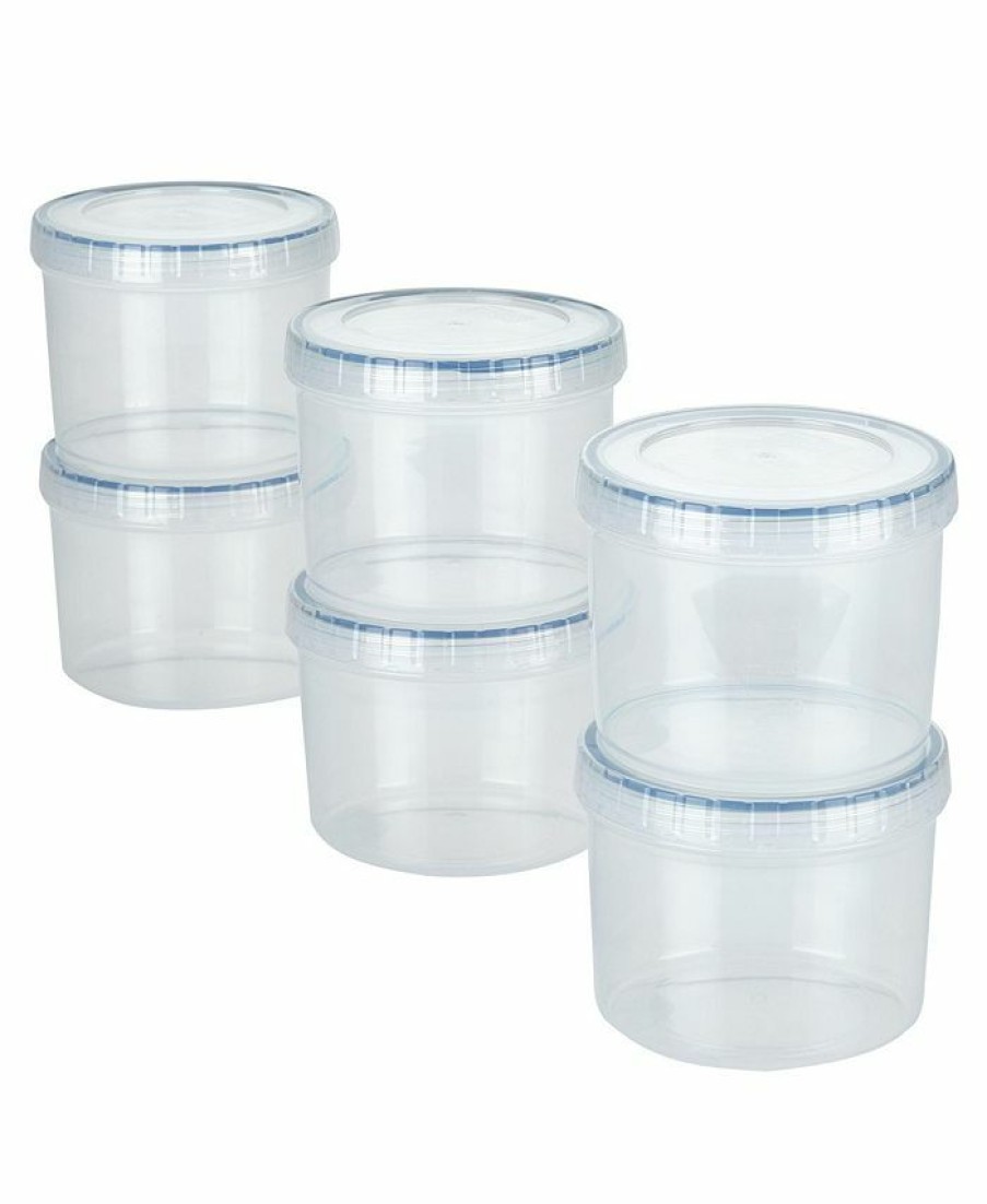 Kitchen * | Lock N Lock Easy Essentials 12-Pc. Twist Round Food Storage Set, 22-Oz. Clear