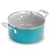 Kitchen * | Gotham Steel Series Ti-Ceramic Nonstick 5-Qt. Stockpot & Lid Ocean Blue