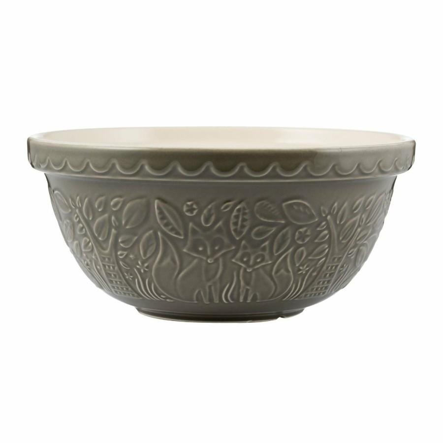 Glassware & Tabletop * | Mason Cash In The Forest S12 (4.25 Qt) Embossed Mixing Bowl | Fox (Grey)